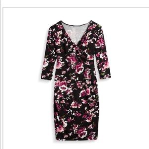 Loveappella Abie faux wrap knit maternity dress